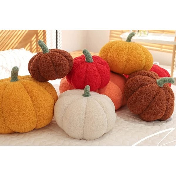 Halloween Gresskarpute Høst Gresskar Myk Plysj Leke Myk Thanksgiving Gresskar Dekorativ Sofapute Gresskar Leke Hjemmeinnredning Fest 30cm Hvit