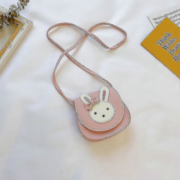 Axelväska för flickor, Crossbody-väska, Söt Kanin PU Läder Handväska
