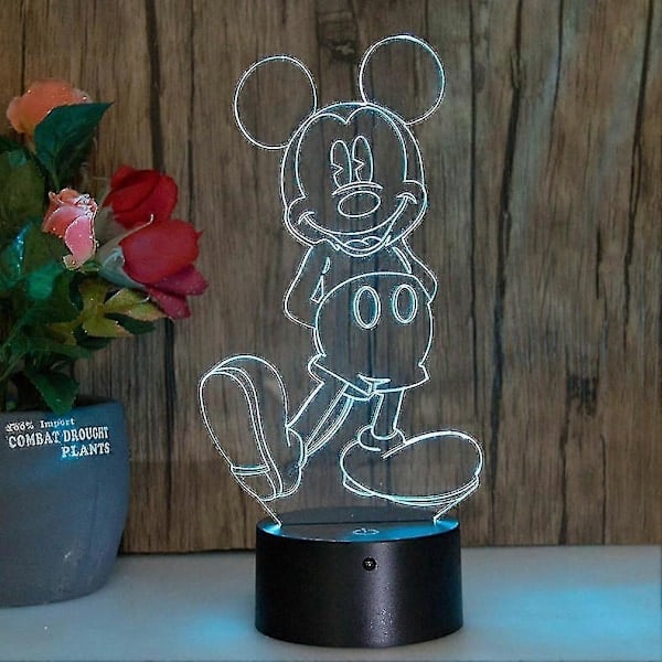 2025 Ny Mickey Mouse 3D LED Natlampe Børn Soveværelse Bordlampe