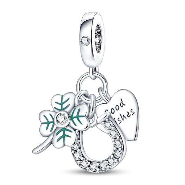 Sølvbelagt charm til Pandora armbånd, passer armbånd og halskæder, kompatibel med europæiske armbånd til piger