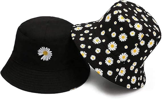 Sød mønstret bøllehat, unisex, vendbar.