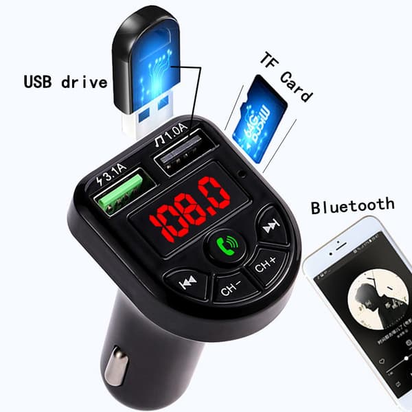 Bluetooth-auton FM MP3-soitin USB-laturi