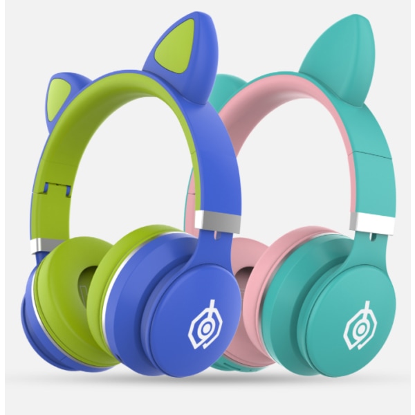 Hovedtelefoner Cat Ear Bluetooth trådløs over blue