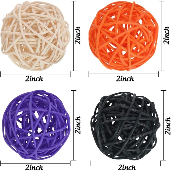 24kpl värillisiä takraw-palloja 5cm kukin 6 (oranssi + oikea väri + violetti + musta Orange+Natural+Purple+Black 24pcs