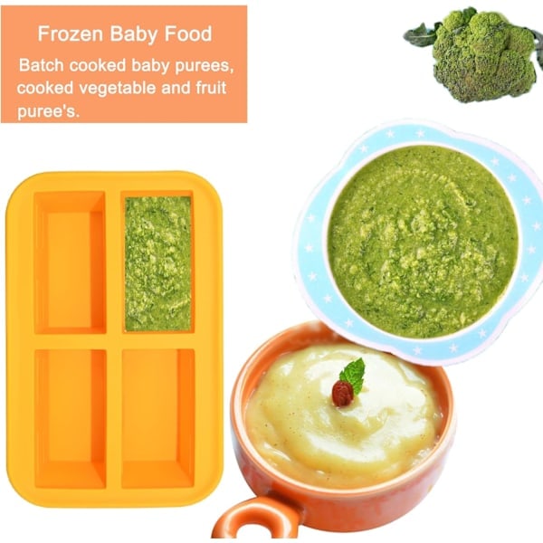 Isterningebakke med låg, silikone frysebakke, babymadsfrysebakke, Souper Cubes til suppe, sovs, madlavning
