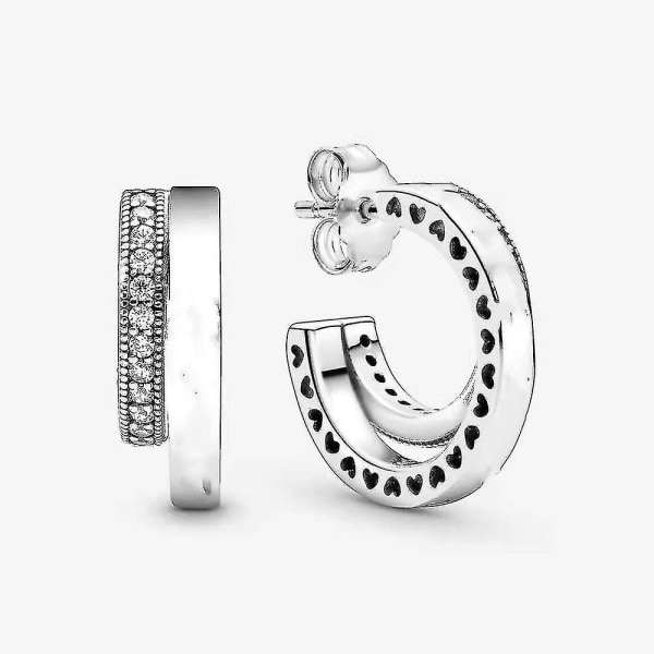 Dobbelte creoler Pandora Pure Silver 925 øreringe (uden æske) 1