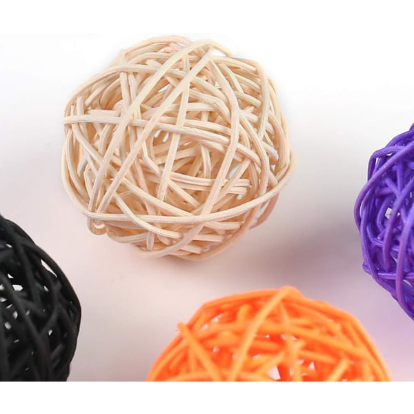 24 stk fargede takraw kuler 5 cm hver 6 (oransje + ekte farge + lilla + svart Orange+Natural+Purple+Black 24pcs