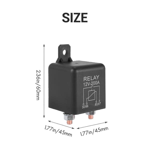 12V 200A normalt åbent 4-benet relæ