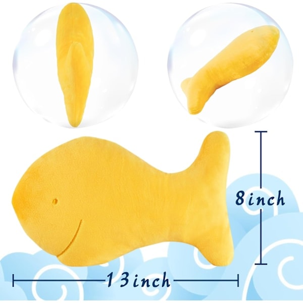Fiskebolle Plysj, 33 cm Gullfisk Cracker Pute, Gullfisk Pute Ideell