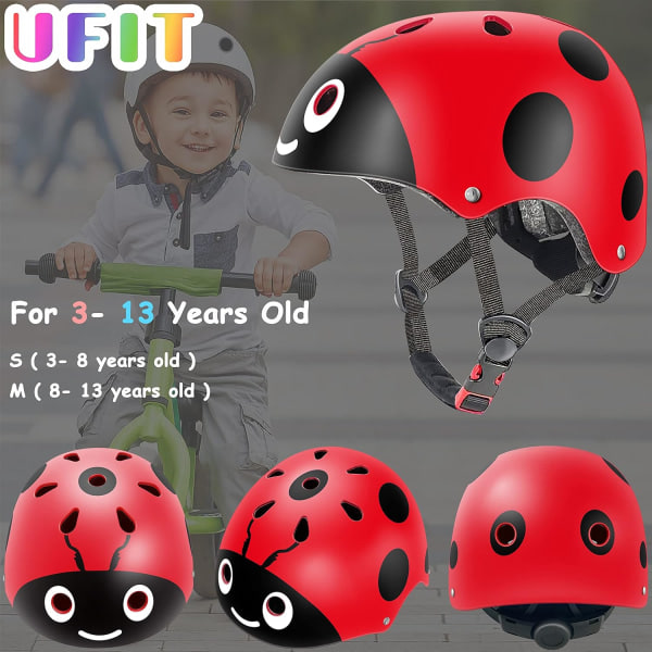 Barnhjälm Bekväm Justerbar Säkerhetshjälm för Pojkar och Flickor för Rullskridskor, Scooter, Skateboard, Cykel (3-8 År)