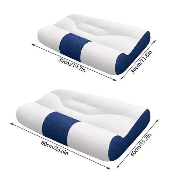 Sömnförbättrande Cervical Support Dun Kudde - Komfort och Nacksmärtlindring Memory Foam Kudde för Alla Sovpositioner Blue 60x40cm