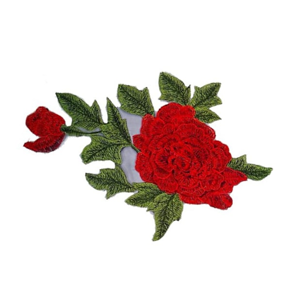 Rose Patch 10,2x7,1in: Utsøgt tekstur, holdbart polyester, multifunktionelt blomsterpatch til tøj, tasker og sko