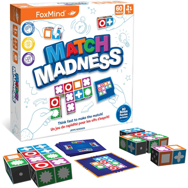 Foxmind Match Madness Brætspil - Visuelt matchningsspil med dobbelte tilstande til problemløsning, sjovt for voksne og familier