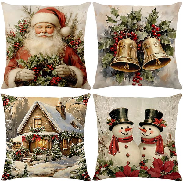 Juleputetrekk nattbordspute sofapute firesett 45*45cm