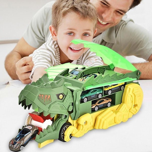 Dinosaurus Kuorma-auto Lelu, Rakennusajoneuvo Lasten Mielikuvitukselle ja Leikkiin Tummanvihreä