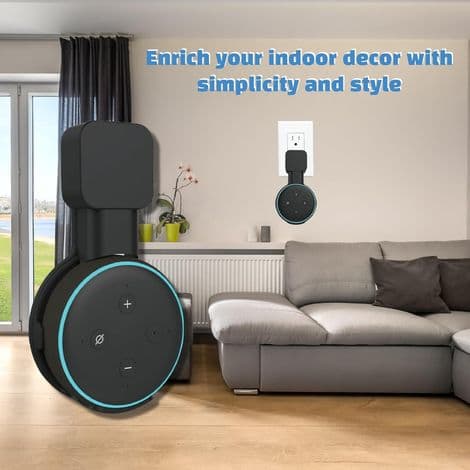 Vægbeslag til Dot 3 og Google Mini, Smart stander med integreret kabelstyring til 3. generations Dot-højttaler.
