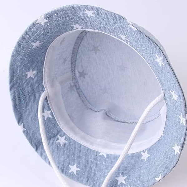 Vauvan aurinkohattu taaperon aurinkosuoja eläinlippis unisex kesäinen ämpärihattu leukahihnalla, 48cm
