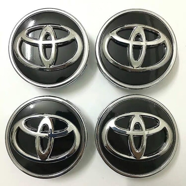Toyota 4 62mm Hjulkapsel Navkapsel Logotyp Svart
