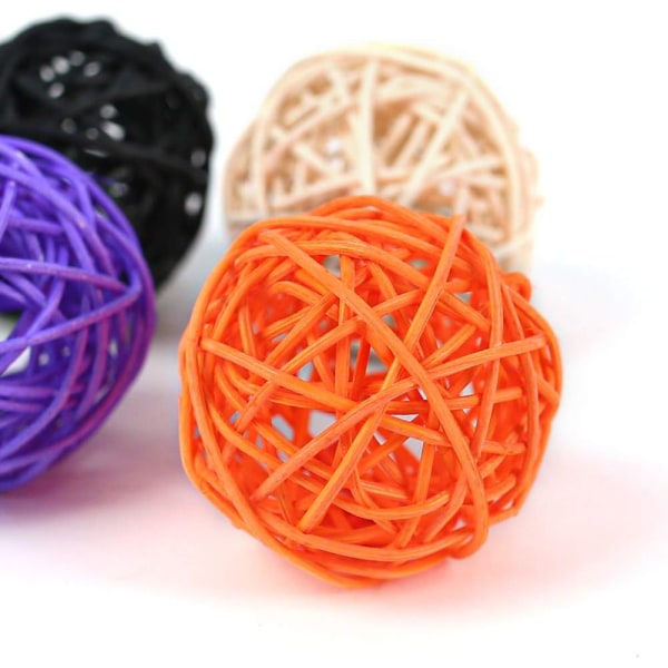 24kpl värillisiä takraw-palloja 5cm kukin 6 (oranssi + oikea väri + violetti + musta Orange+Natural+Purple+Black 24pcs