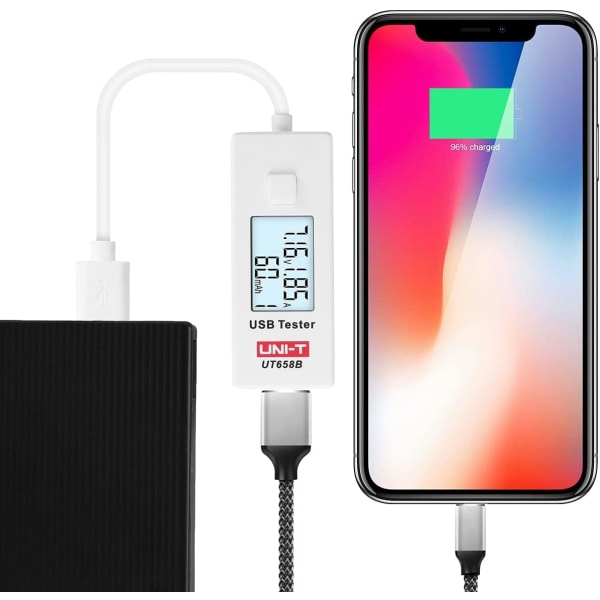 UNI-T UT658 USB-testare, DC 5.1A 30V Amp USB-spänningstestare, testa hastigheten på laddare, kablar och kapacitet för powerbanks