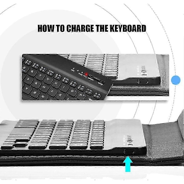 Elegant lærbelagt tastatur, perfekt følgesvenn for 4,5' til 6,8' smarttelefoner, med avtakbart etui, tilbyr bred kompatibilitet og holdbarhet