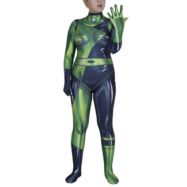 Kvinnor Cosplay Kostym Superskurk Halloween BodySuit -haalari L