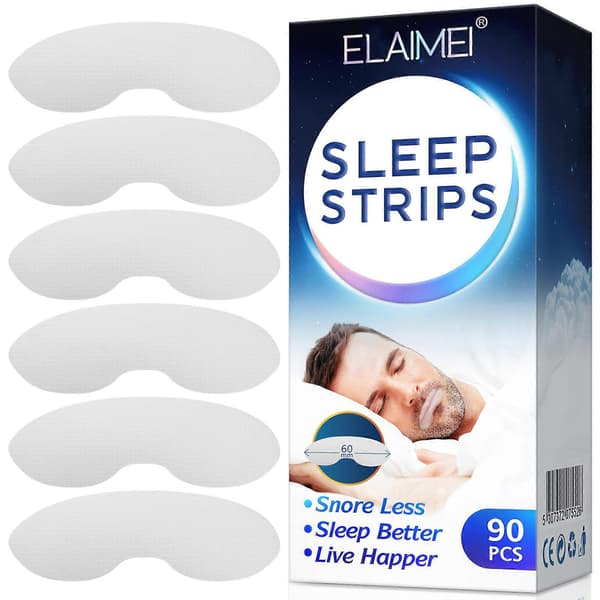 90 stk. nesepatcher mot snorking for å redusere munnpusting og lukket munn-patch for å forbedre søvnkvaliteten