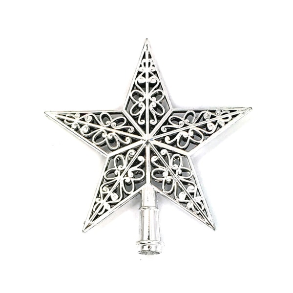 Joulukuusi Star Topper kimalteleva kodin sisustus Silver 20cm