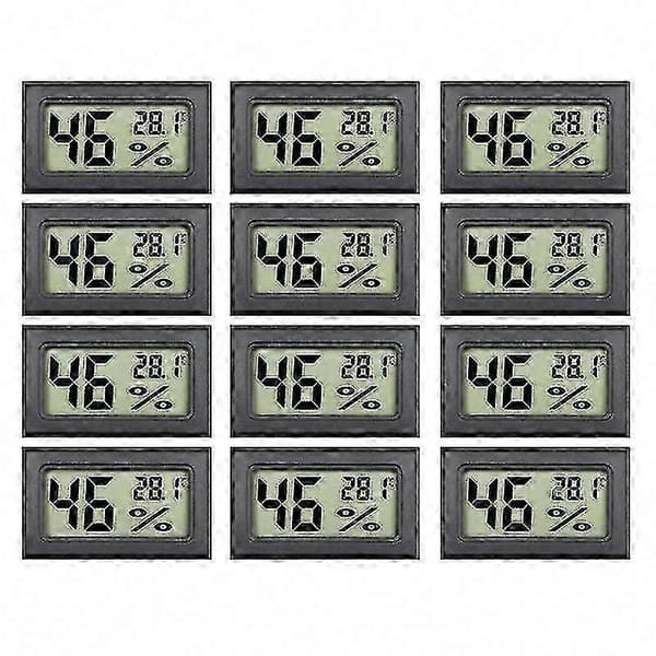 12-pack Mini Digital Temperatur- och Luftfuktighetsmätare Inomhus Termometer Hygrometer LCD-Display Celsius