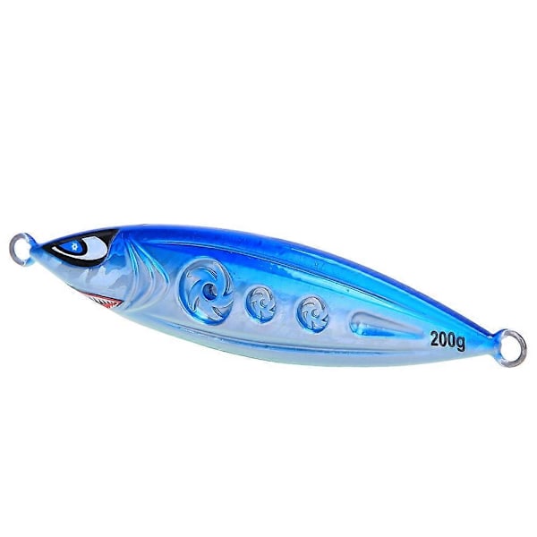 200g Jigging 3D Självlysande Konstgjord Fisk Lockbete Saltvatten Fiskeverktyg