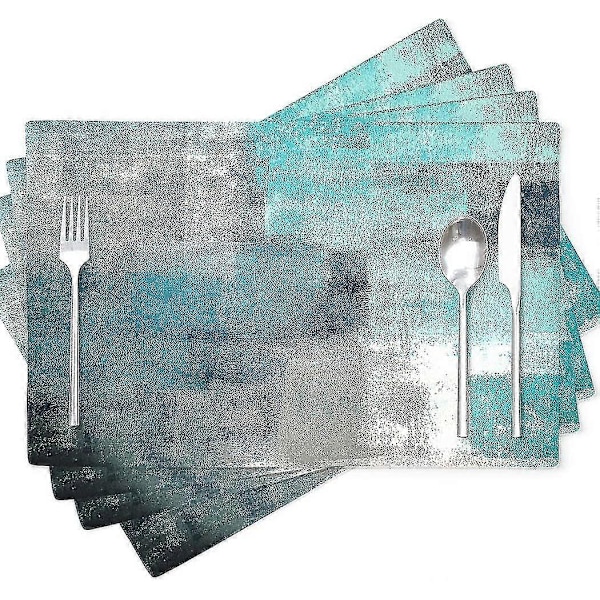 Moderne kunst brikker, kaffe brikker turkis og grå abstrakt kunst maleri kunstverk spisebrikker fargerike brikker for hjem kjøkken dekor PXC