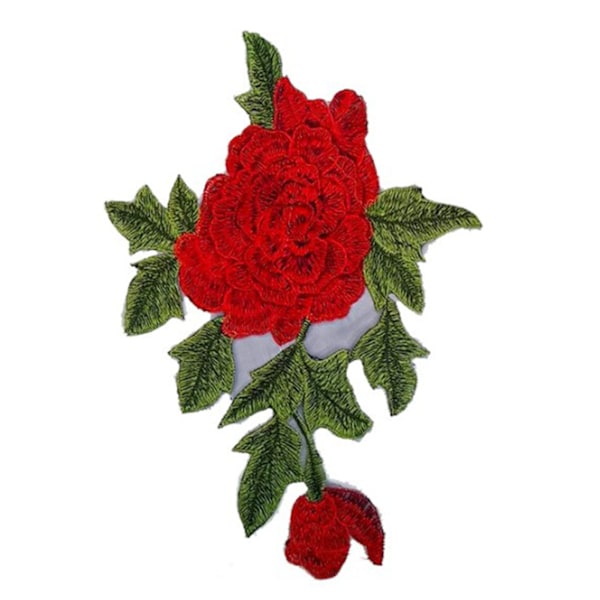 Rose Patch 10,2x7,1in: Utsøgt tekstur, holdbart polyester, multifunktionelt blomsterpatch til tøj, tasker og sko