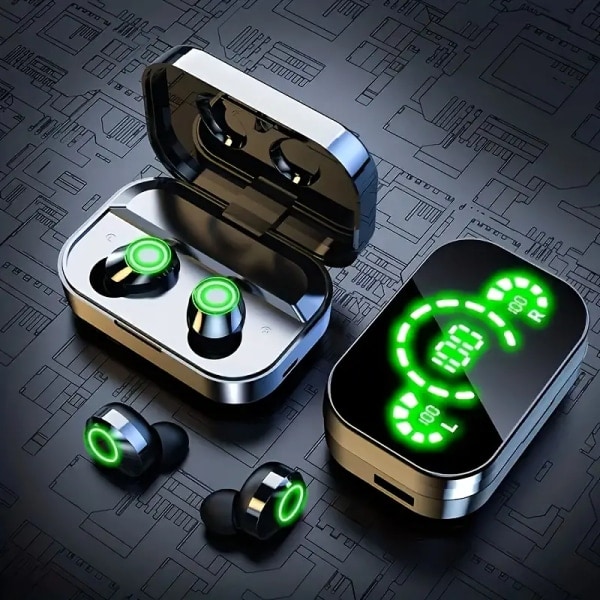Wireless Earbuds, Noise Cancelling and Digital Display Case