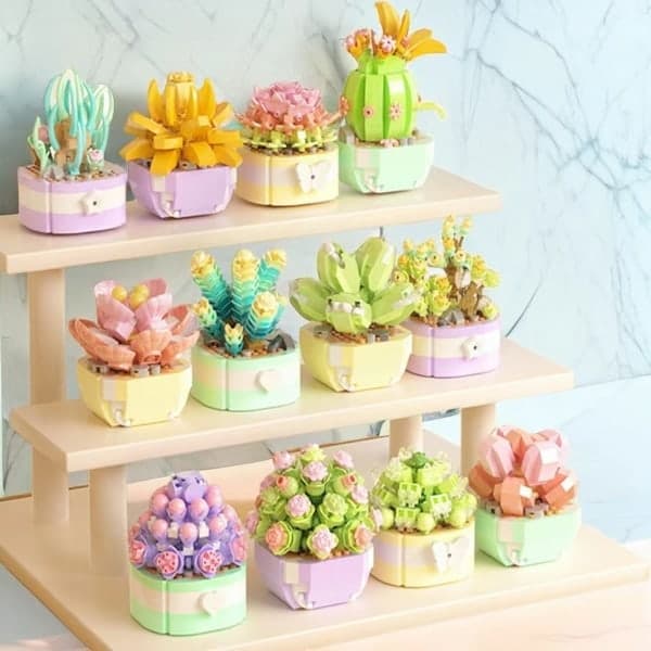 1:a Mini Bricks Blombukett Byggsats Set Julklappar Blommor
