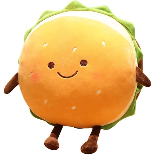 Hamburger Plysjleke - Hamburger Fylt Leke - Søt Mat Plysjpute (15 cm)