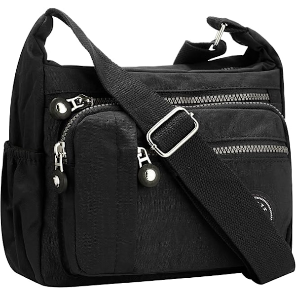 Multi-fickors avslappnad crossbody-väska för dam, reseväska, messenger-handväska för shopping, vandring och daglig användning