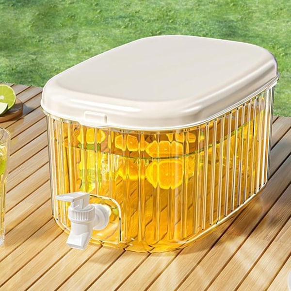5,5L smal vattenbehållare för kylskåp med kran, kylskåpskanna med lock, vattenbehållare med tapp, dryckesbehållare med tappkran, kall kylskåpsvattenbehållare...