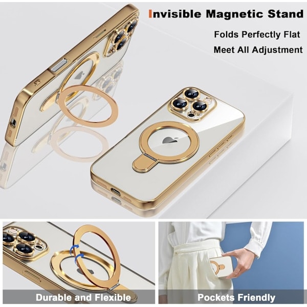 Yhteensopiva iPhone 16 Pro Max Kuori Näkymättömällä Magneettisella Sormipidikkeellä [Yhteensopiva MagSafe] [Täysi