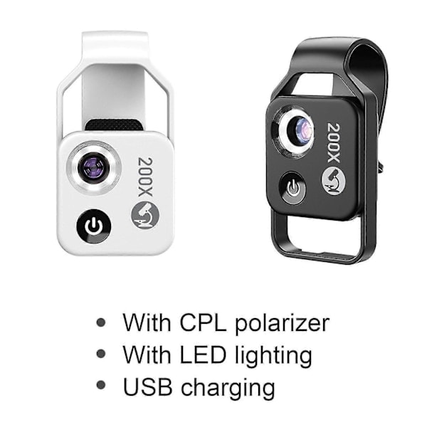 Nanozoom 200x Suurennuszoom, Nanozoom Korkean teknologian Clip-On-objektiivi, Nano Zoom 200x iPhonelle, Nanozoom Matkapuhelinobjektiivi white