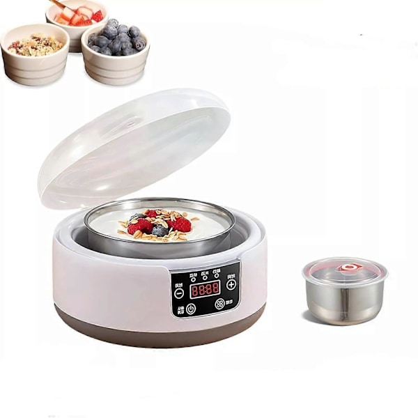 36-timmars Yoghurtmaskin, Yoghurtmaskin med Justerbar Temperatur & Tidsstyrning