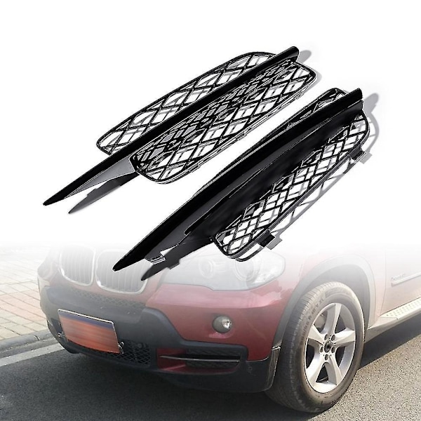 Blank Svart Honeycomb Front Støtfanger Nedre Grilldeksler For - X5 E70 2007-2010 51117159593 51117159