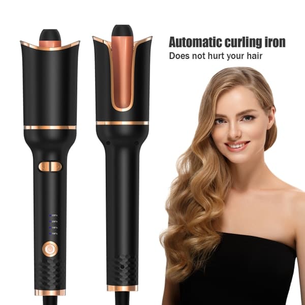 Automatic Hair Curler with 360° Rotation, 4-Level Adjustable