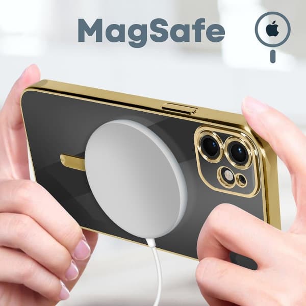 MagSafe-deksel for iPhone 11 Silikon Kamerabeskyttelse Chrome Gold null ingen
