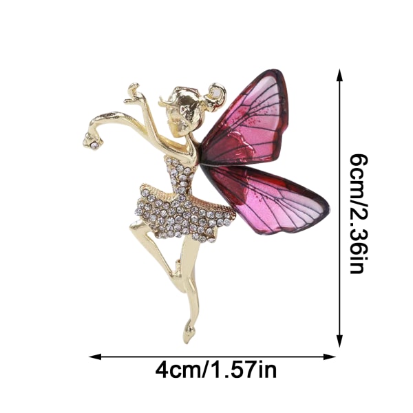 Angel Wing Micro-Inlaid Zircon Broche Coat Corsage Creative Clothing Pin Grøn