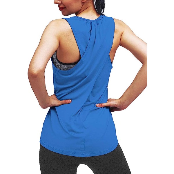 Racerback-linnen for kvinner med inbyggd BH ärmlös Blue