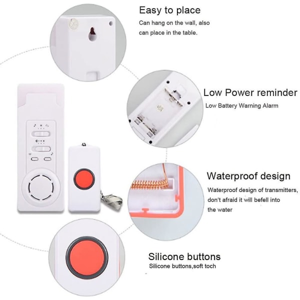 Mobilalarm Nødanropsknapp Radio Eldre sykepleie
