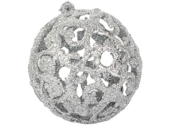 16 joulupallon pakkaus - Hopea - 6 cm
