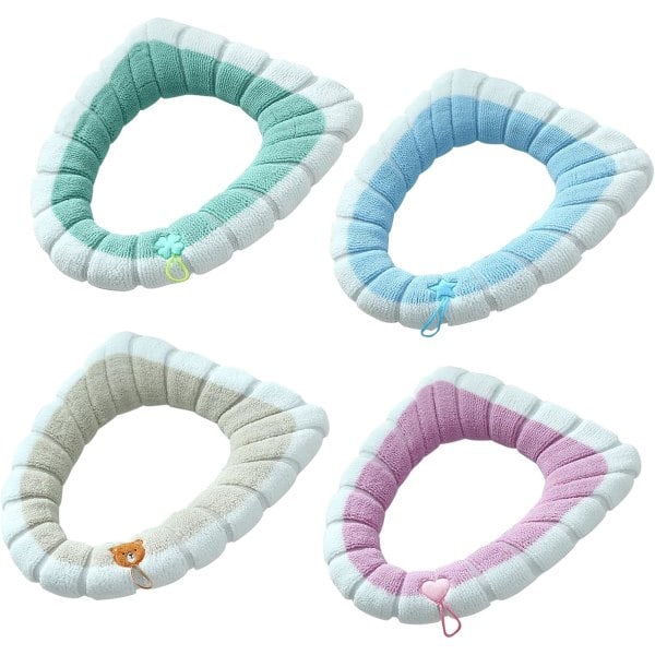 4-pack Toalettsitsöverdrag med Handtag - Tjocka Badrumssitsar