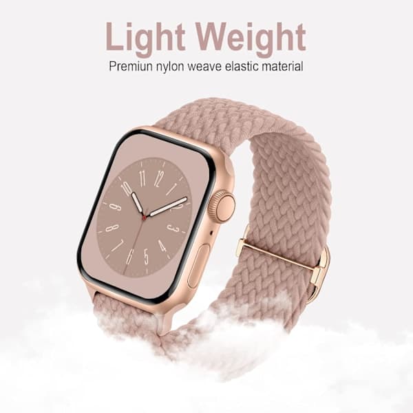Flätat Solo Loop-armband kompatibelt med Apple Watch 38 mm