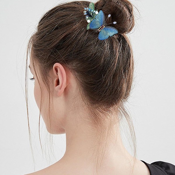 2 Pakke Sommerfugl Hårspenner, Glitter Hårspenner Sommerfugl Hårspenner Krokodille Hårspenner Søtt Hodebånd Hårpynt for Kvinner Jenter
